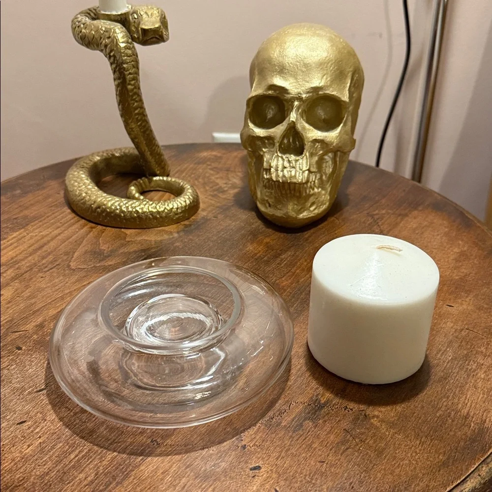 Crate&Barrel Clear Glass Candle Holder